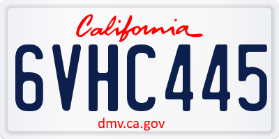 CA license plate 6VHC445