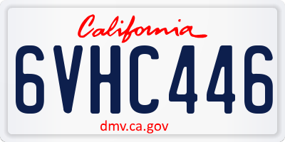 CA license plate 6VHC446