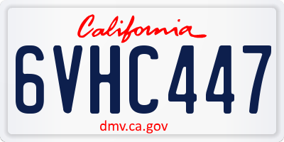 CA license plate 6VHC447