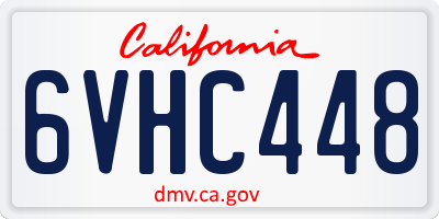 CA license plate 6VHC448
