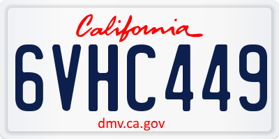CA license plate 6VHC449