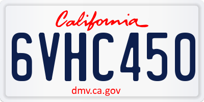 CA license plate 6VHC450