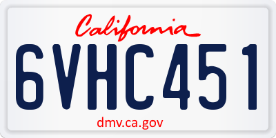 CA license plate 6VHC451