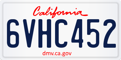CA license plate 6VHC452