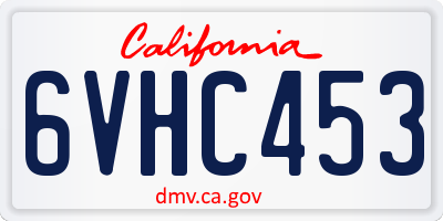 CA license plate 6VHC453