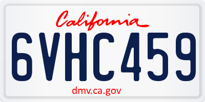 CA license plate 6VHC459