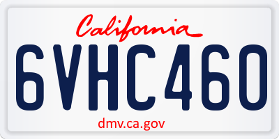 CA license plate 6VHC460