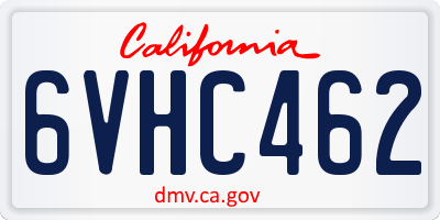 CA license plate 6VHC462