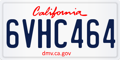 CA license plate 6VHC464