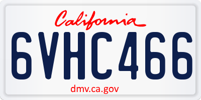 CA license plate 6VHC466