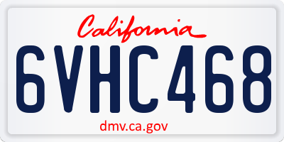 CA license plate 6VHC468