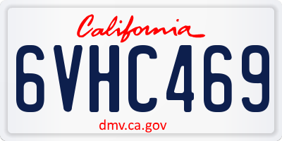 CA license plate 6VHC469