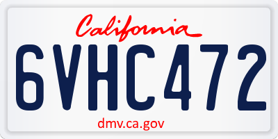 CA license plate 6VHC472