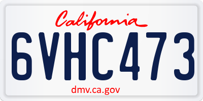 CA license plate 6VHC473