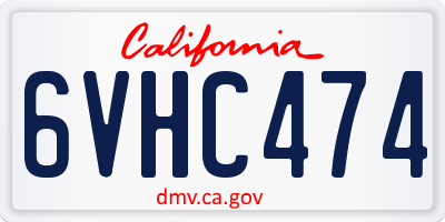 CA license plate 6VHC474