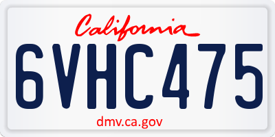 CA license plate 6VHC475