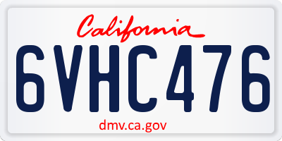 CA license plate 6VHC476