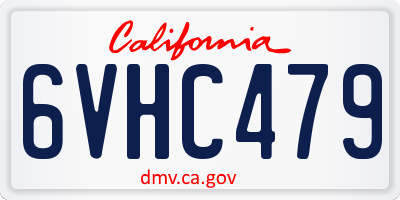CA license plate 6VHC479