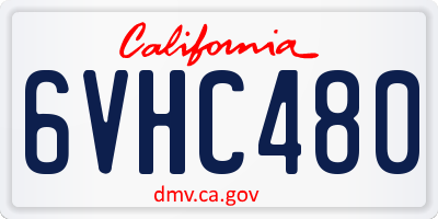 CA license plate 6VHC480