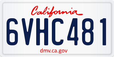 CA license plate 6VHC481