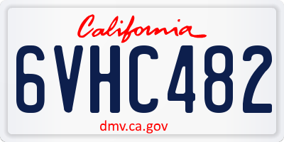 CA license plate 6VHC482