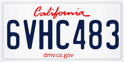 CA license plate 6VHC483