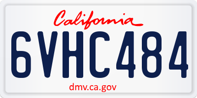 CA license plate 6VHC484