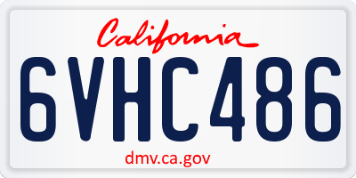 CA license plate 6VHC486