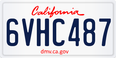 CA license plate 6VHC487