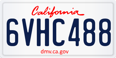 CA license plate 6VHC488
