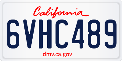 CA license plate 6VHC489