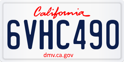 CA license plate 6VHC490