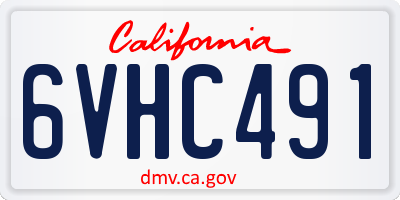 CA license plate 6VHC491