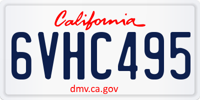 CA license plate 6VHC495