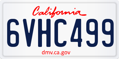 CA license plate 6VHC499