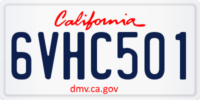CA license plate 6VHC501