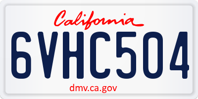 CA license plate 6VHC504