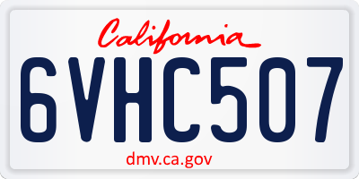 CA license plate 6VHC507