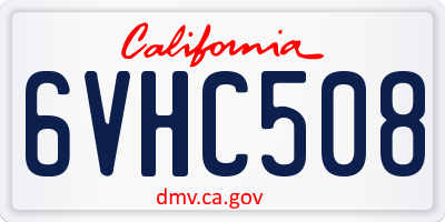 CA license plate 6VHC508