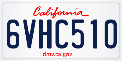 CA license plate 6VHC510