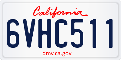 CA license plate 6VHC511