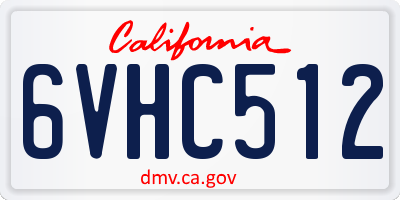 CA license plate 6VHC512