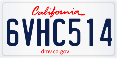 CA license plate 6VHC514