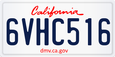 CA license plate 6VHC516
