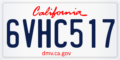 CA license plate 6VHC517