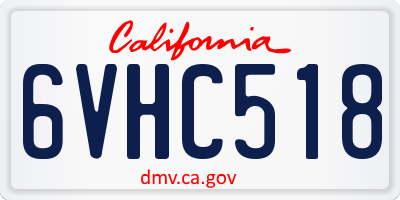 CA license plate 6VHC518