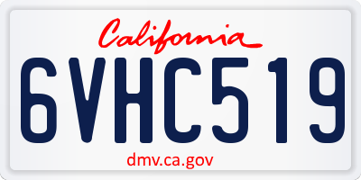 CA license plate 6VHC519