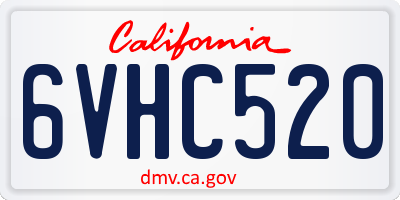 CA license plate 6VHC520