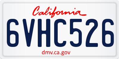 CA license plate 6VHC526