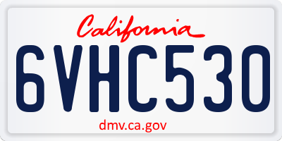 CA license plate 6VHC530